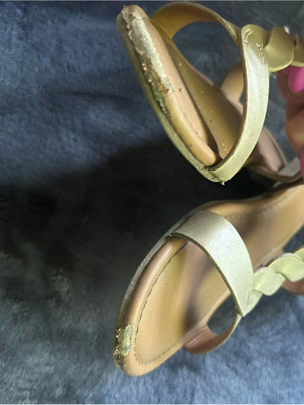 Wonder Nation Gold Braided Strap Girls Sandals